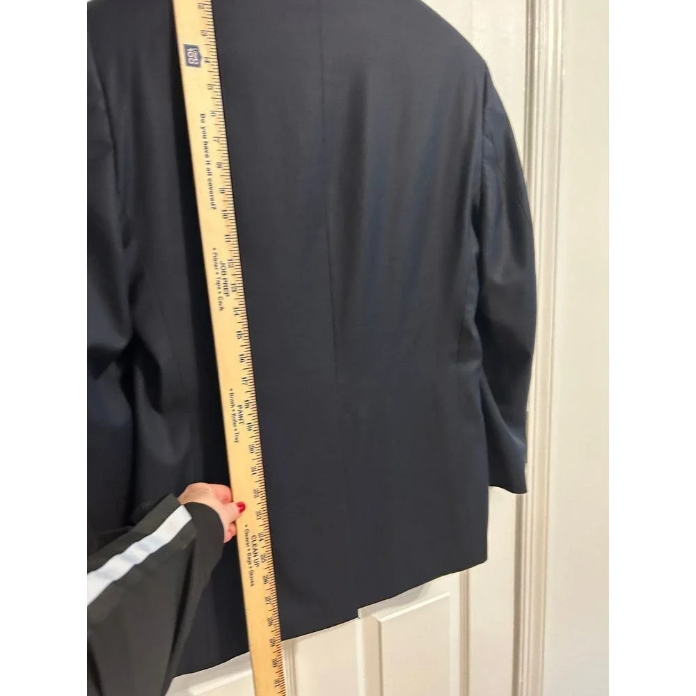 Lauren Ralph Lauren 40 R gold button navy blue wool suit blazer jacket‎ Career